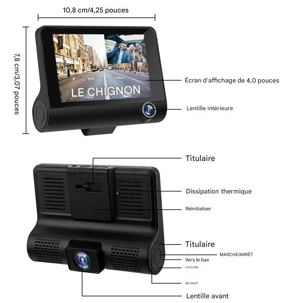 Enregistreur Vidéo à Trois Objectifs C2 avec Vision Nocturne HD