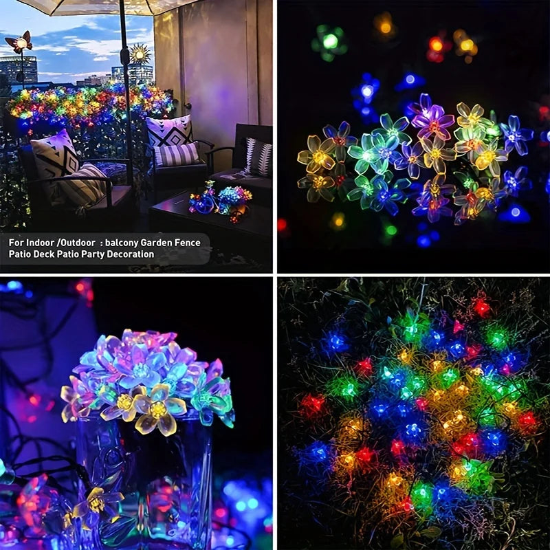 Lumières Solaires Sans Fleurs, 8 Modes d'Éclairage, Étanche, pour Jardin