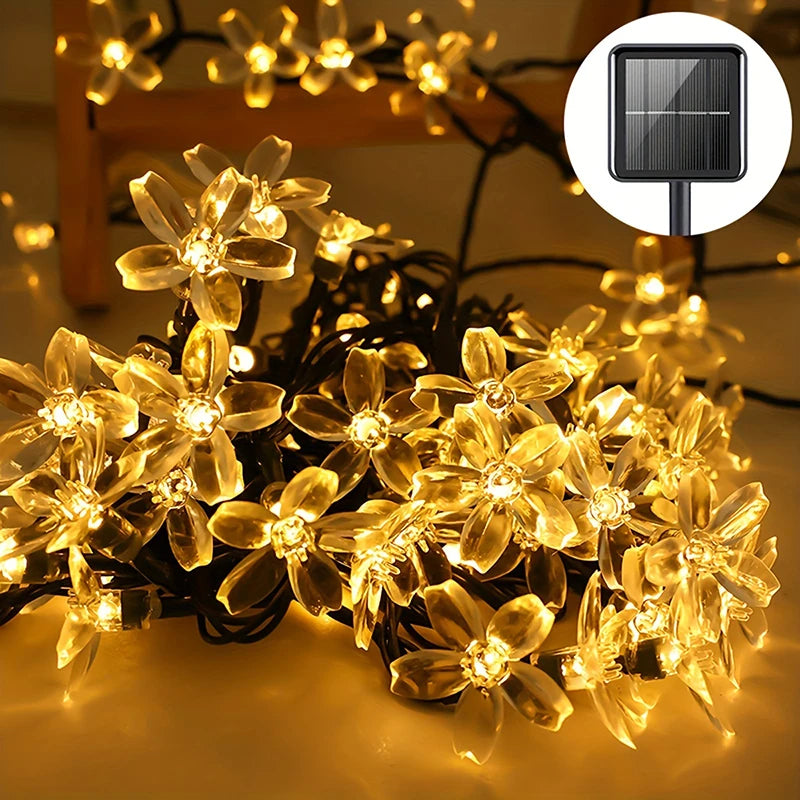 Lumières Solaires Sans Fleurs, 8 Modes d'Éclairage, Étanche, pour Jardin