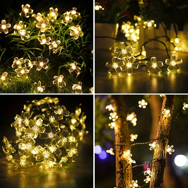 Lumières Solaires Sans Fleurs, 8 Modes d'Éclairage, Étanche, pour Jardin