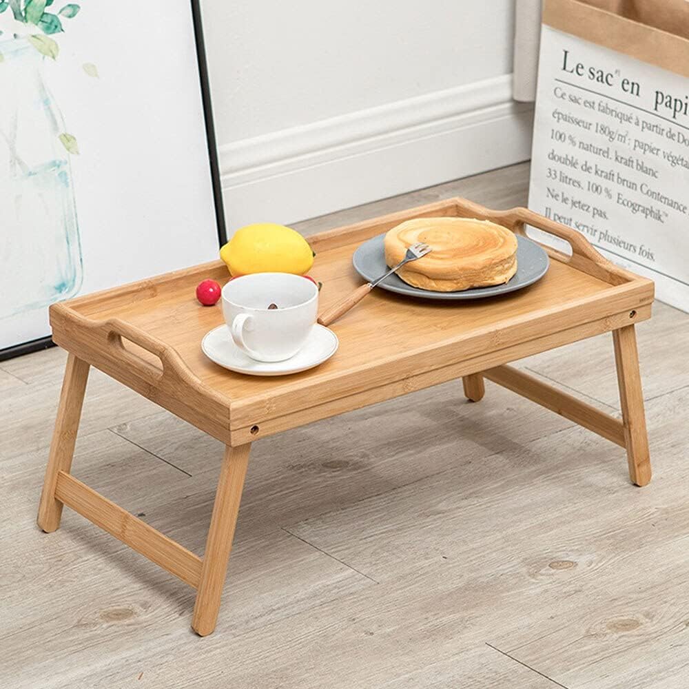 Table en Bambou Pliable pour Ordinateur Portable et Maison