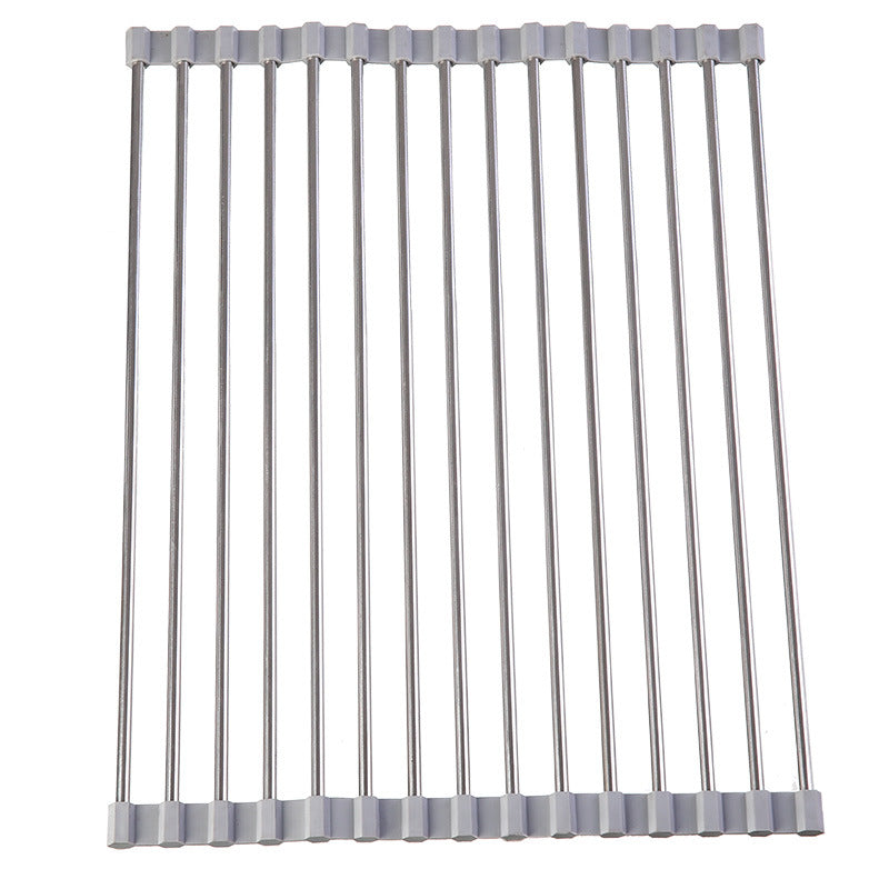 Égouttoir de Vaisselle Pliable en Acier Inoxydable