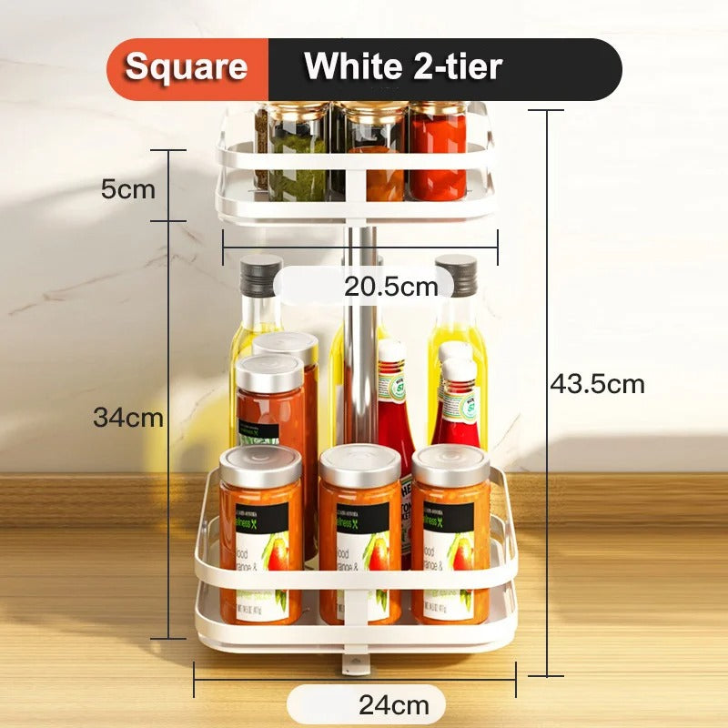 Étagère à épices rotative à 360 degrés.