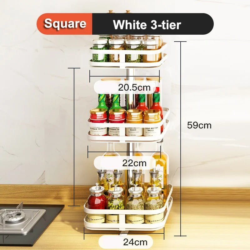 Étagère à épices rotative à 360 degrés.