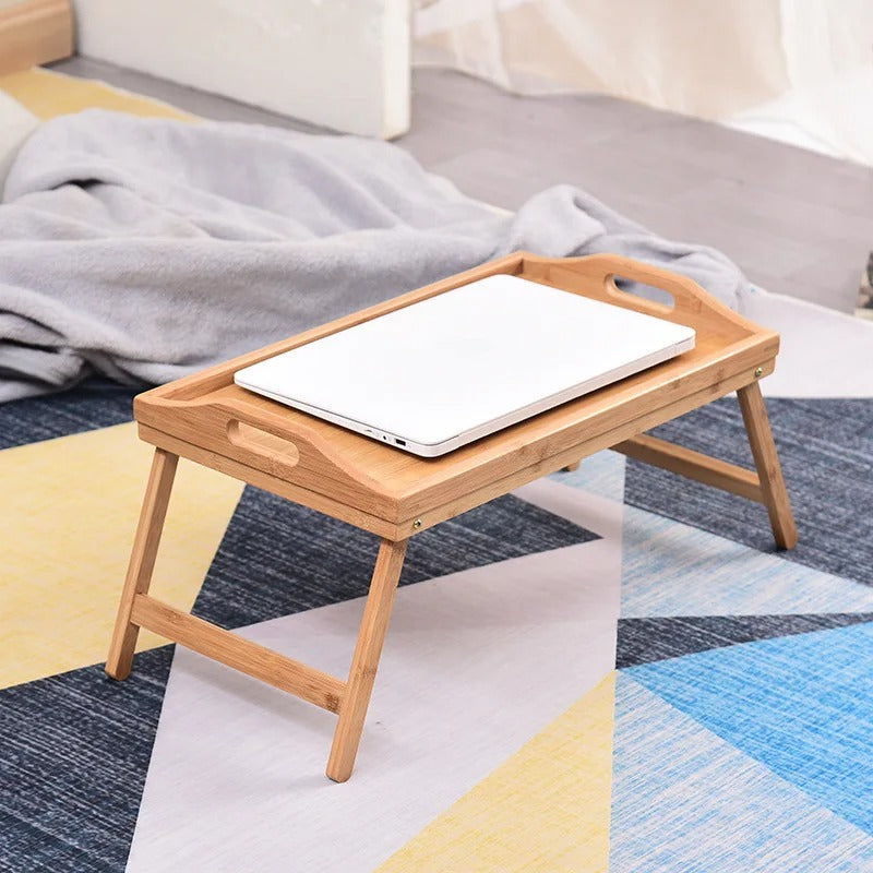 Table en Bambou Pliable pour Ordinateur Portable et Maison