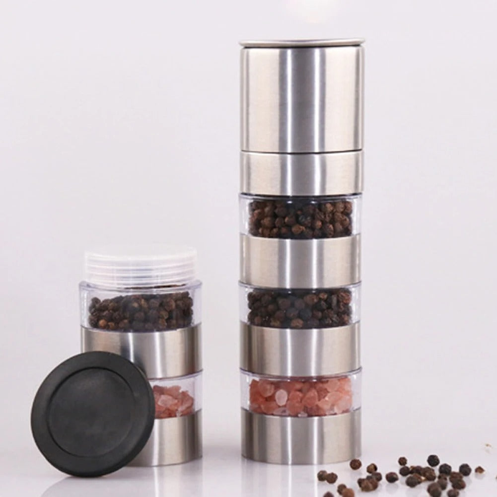 Broyeur à Épices Manuel Multicouche en Acier Inoxydable, 5 en 1, 1 Pièce