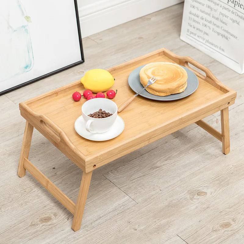 Table en Bambou Pliable pour Ordinateur Portable et Maison
