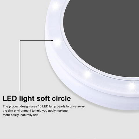 Miroir de maquillage éclairé pliable