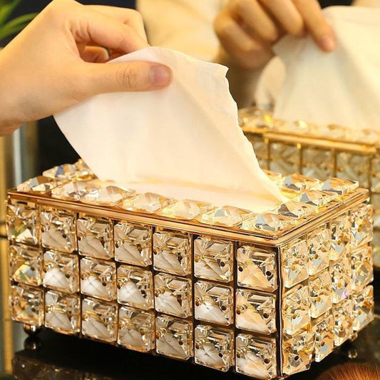 Boîte à mouchoirs en cristal de luxe