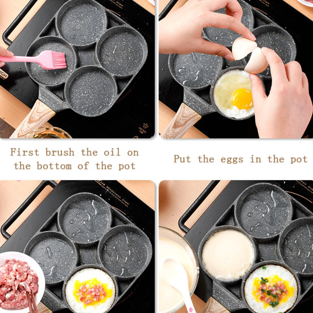 Poêle Granit antiadhésif 4 Compartiments,Crêpe,Omelette,Pancake